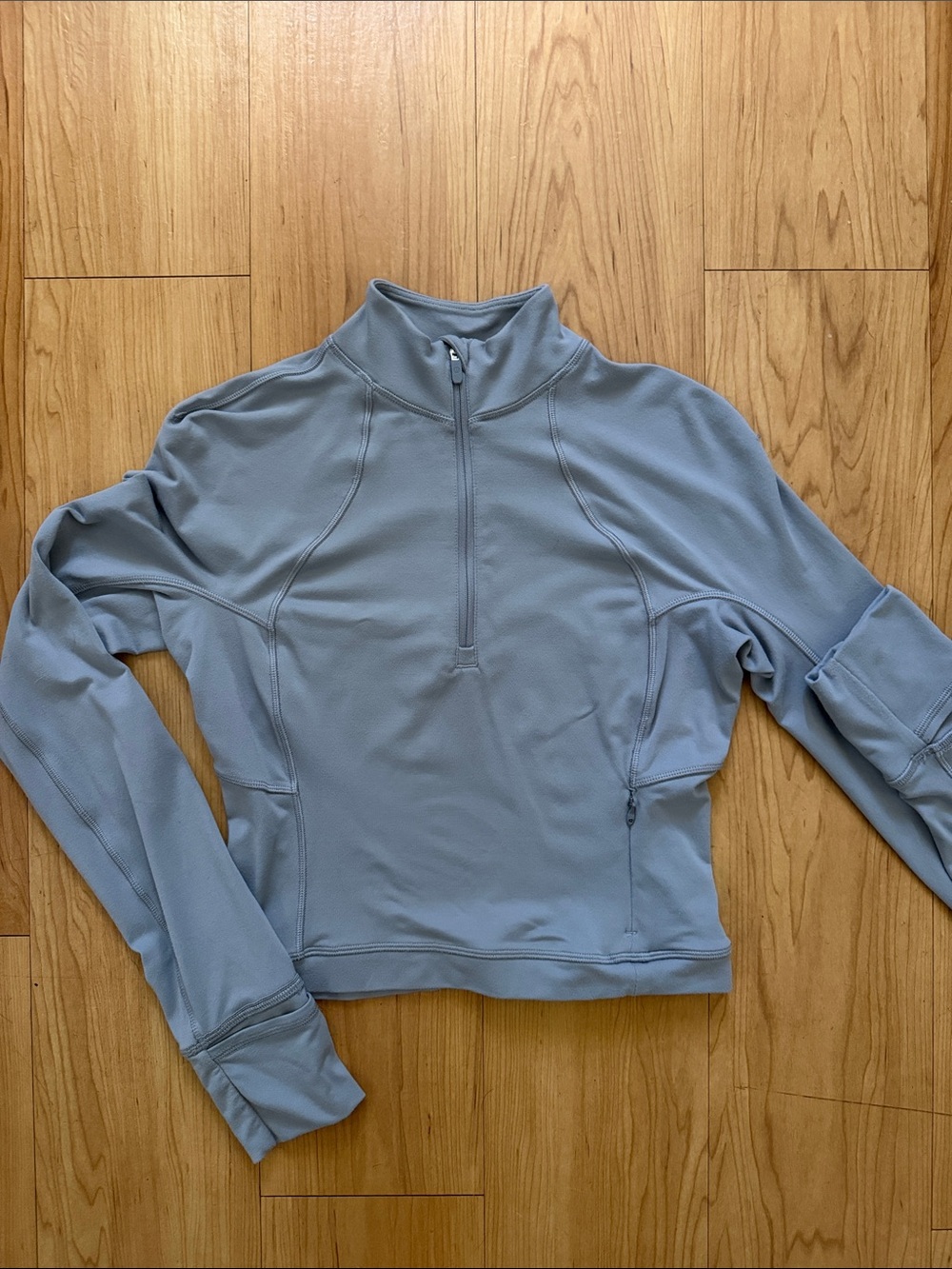 lululemon athletica Women's Light Blue Half-Zip Cowl Pullover